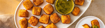 Air Fryer Crispy Cheese Bites with Cilantro-Jalapeño Chimichurri