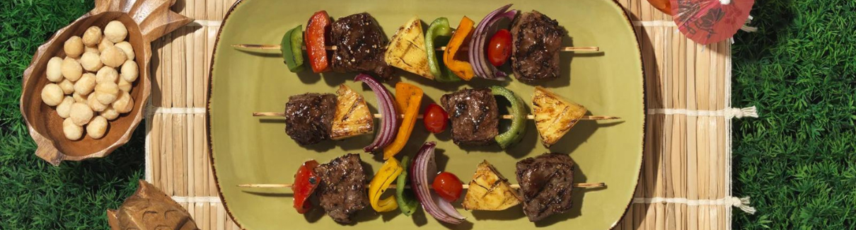 Grilled Steak Kabobs with Pineapple and Peppers using Soy Vay® Sauce - CTown Supermarkets