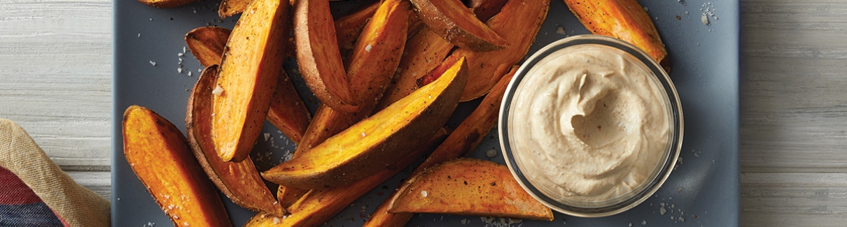 Sweet Potato Wedges with Sour Cream Honey Mustard Dip - CTown Supermarkets